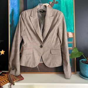 Y2K Cue Brown Plaid Blazer 10